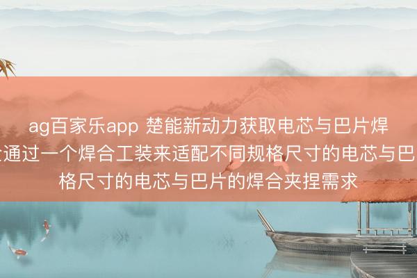 ag百家乐app 楚能新动力获取电芯与巴片焊合工装专利，齐全通过一个焊合工装来适配不同规格尺寸的电芯与巴片的焊合夹捏需求