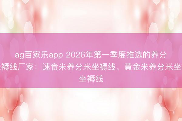 ag百家乐app 2026年第一季度推选的养分米坐褥线厂家：速食米养分米坐褥线、黄金米养分米坐褥线