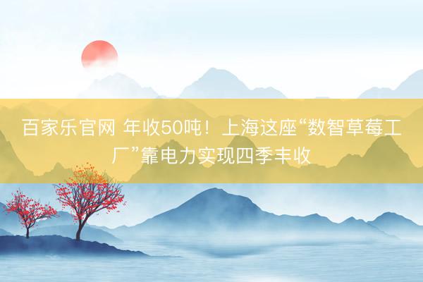 百家乐官网 年收50吨！上海这座“数智草莓工厂”靠电力实现四季丰收