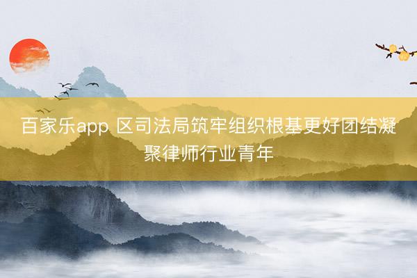 百家乐app 区司法局筑牢组织根基更好团结凝聚律师行业青年