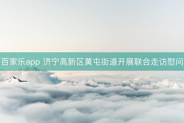 百家乐app 济宁高新区黄屯街道开展联合走访慰问