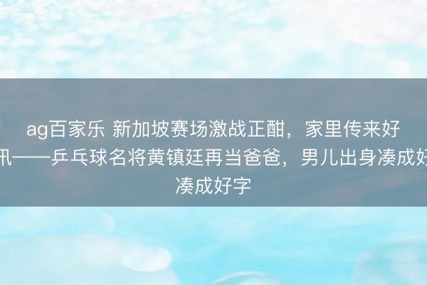 ag百家乐 新加坡赛场激战正酣,家里传来好音讯——乒乓球名将黄镇廷再当爸爸,男儿出身凑成好字