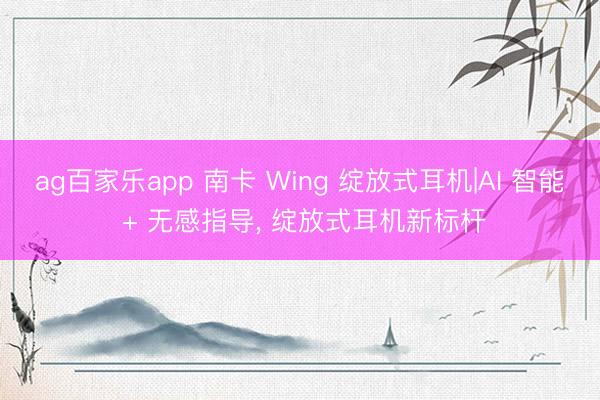 ag百家乐app 南卡 Wing 绽放式耳机|AI 智能 + 无感指导, 绽放式耳机新标杆