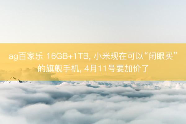 ag百家乐 16GB+1TB， 小米现在可以“闭眼买”的旗舰手机， 4月11号要加价了