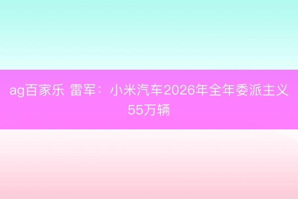 ag百家乐 雷军:小米汽车2026年全年委派主义55万辆
