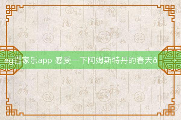 ag百家乐app 感受一下阿姆斯特丹的春天🌷