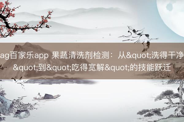 ag百家乐app 果蔬清洗剂检测:从"洗得干净"到"吃得宽解"的技能跃迁