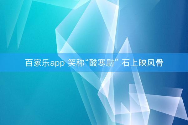 百家乐app 笑称“酸寒尉” 石上映风骨