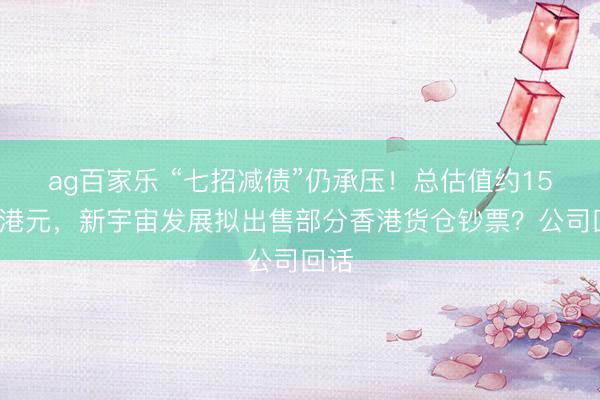 ag百家乐 “七招减债”仍承压！总估值约156亿港元，新宇宙发展拟出售部分香港货仓钞票？公司回话