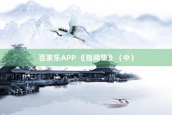 百家乐APP 《指间集》(中)