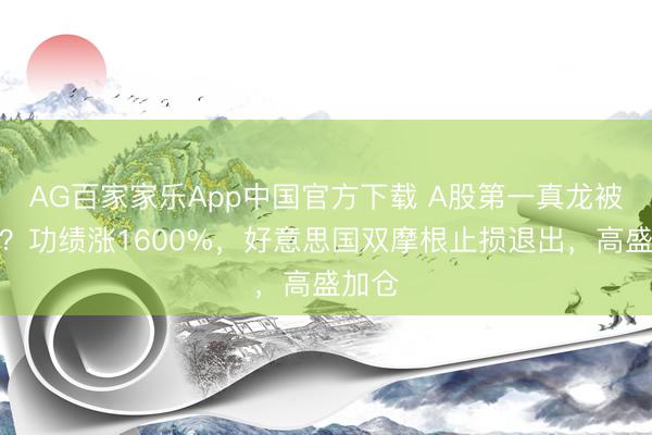 AG百家家乐App中国官方下载 A股第一真龙被错杀？功绩涨1600%，好意思国双摩根止损退出，高盛加仓